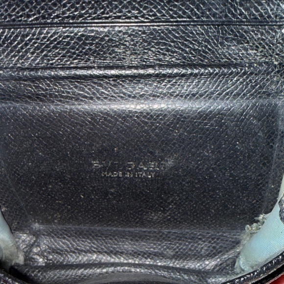 Bulgari Black Leather Clutch with Silver Snap clip for front closure. - Picture 3 of 11